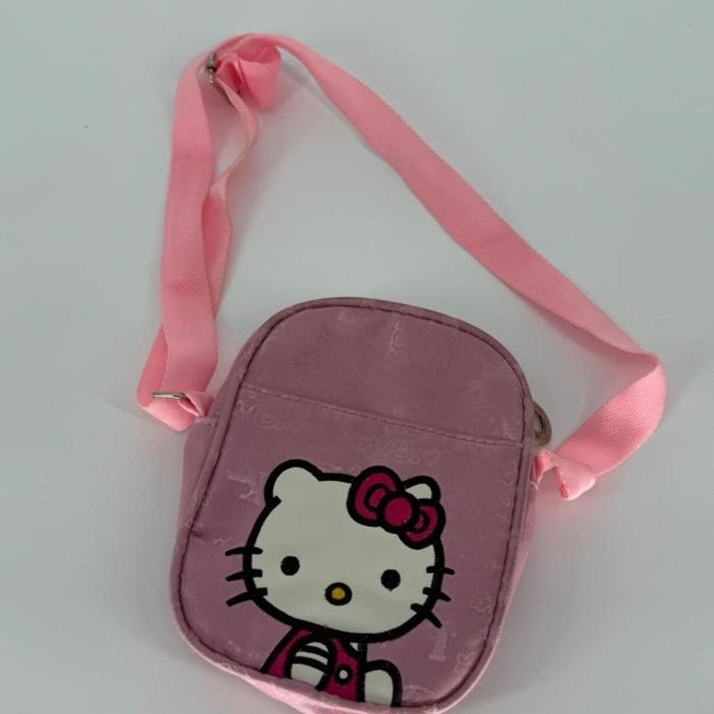 Sanrio Hello Kitty Pink Crossbody Bag Repeating Logo Pattern Kawaii Purse
